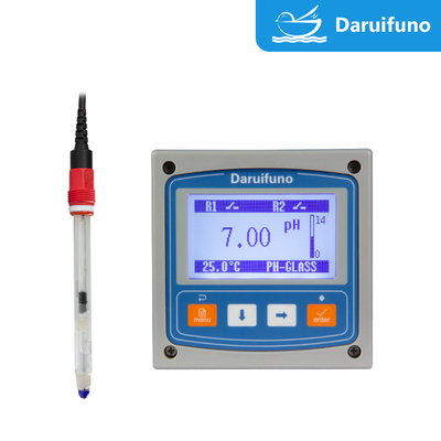 Online PH / ORP-zender met RS485 Twee relais 0/4 ~ 20mA Uitgang voor rioolwater of drinkwater